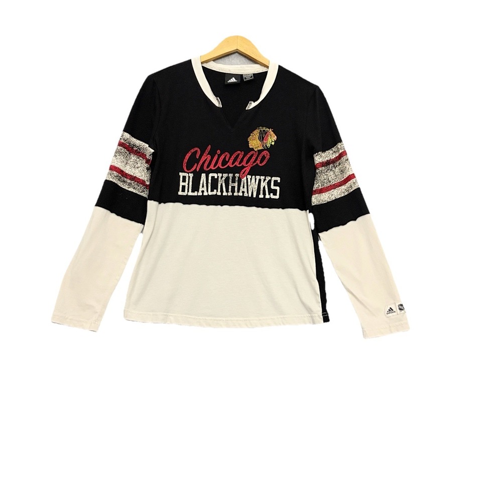 Adidas Authentic‎ NHL Chicago Blackhawks Women's Long Sleeve Shirt Sz Large